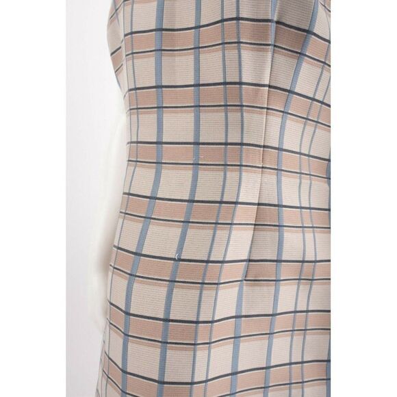 Lafayette 148 New York Womens Filmore Plaid Jojo Sheath Dress Sz 6 Tan Blue NWT - Picture 5 of 9